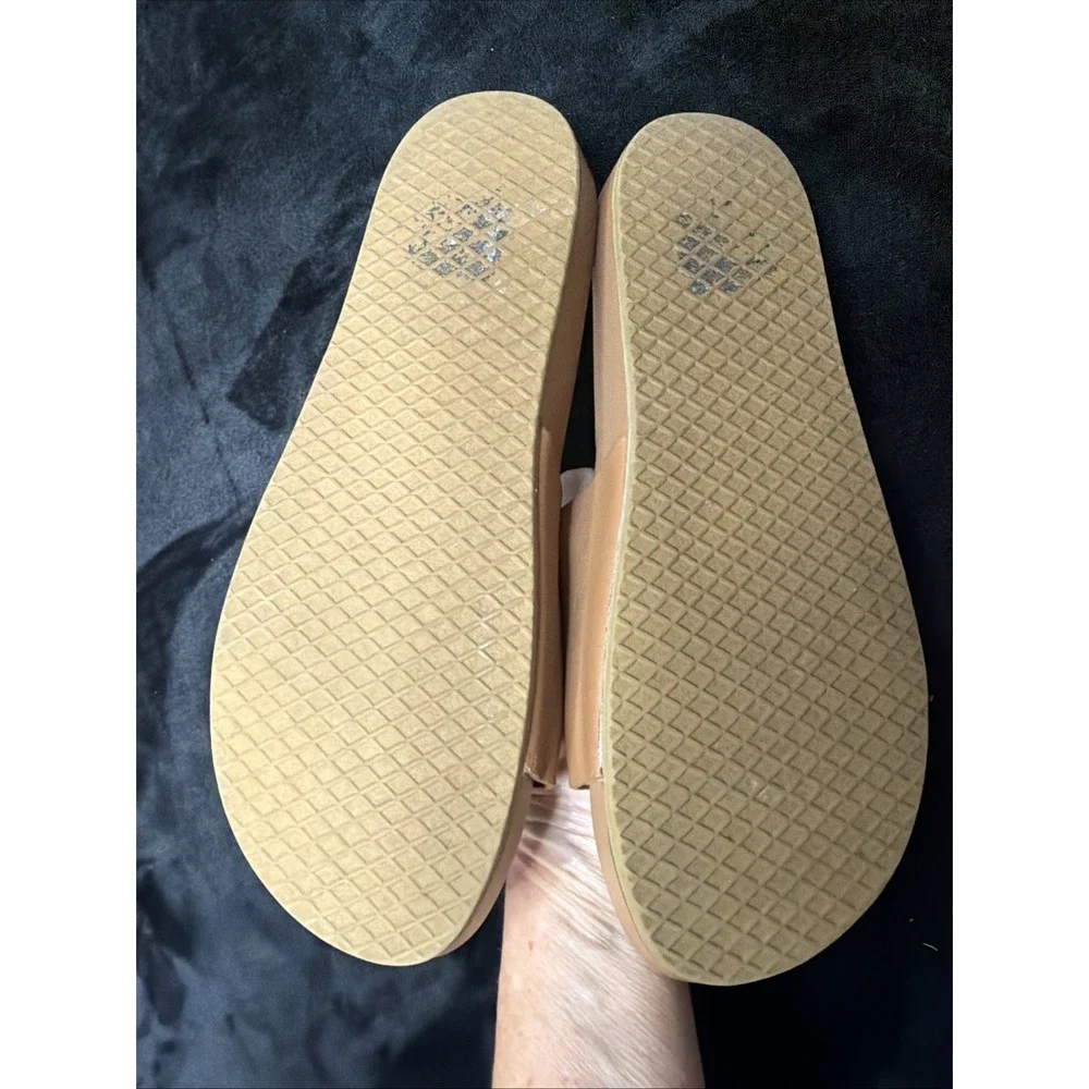 NEW Vans Decon Tan Leather Slides Women's 7 Boho Coastal